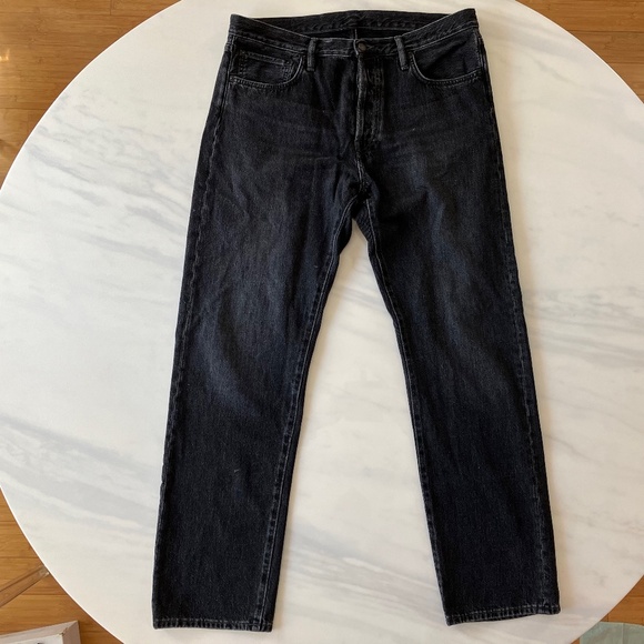 Acne Black Button-Fly Straight Leg Jeans 38 x 33 - Picture 1 of 6